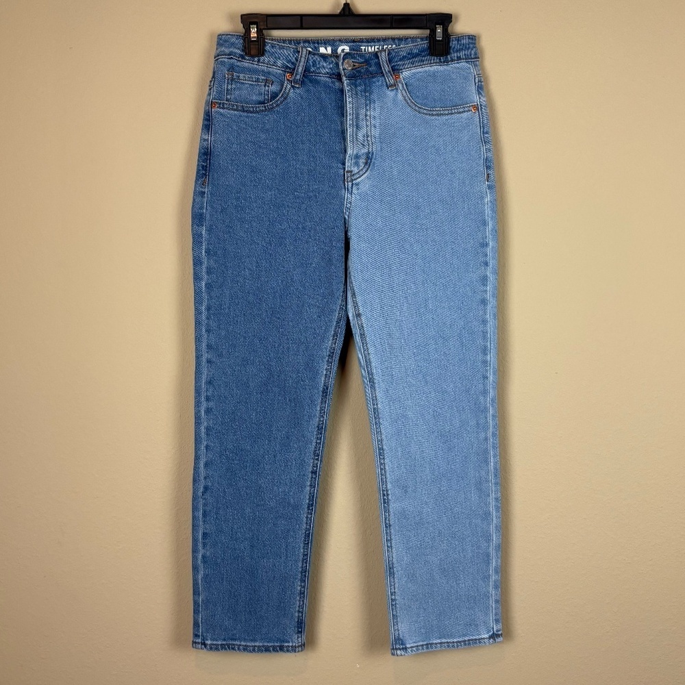 S.O.N.G. Timeless Fit Cotton Blend Two Tone Denim Jeans w/ Button Front Closure